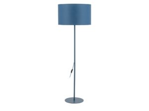 Miniaturka 1 - Granatowa lampa podłogowa Dalum z abażurem, pełny widok na białym tle