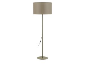 Miniaturka 6 - Lampa podłogowa Dalum oliwkowa z tekstylnym abażurem na białym tle