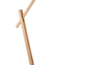 Miniaturka 1 - Lampa podłogowa Deco z beżowym kloszem zapalona przy ścianie