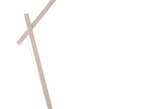 Miniaturka 5 - Lampa podłogowa Deco z białym kloszem i bielonym drewnem
