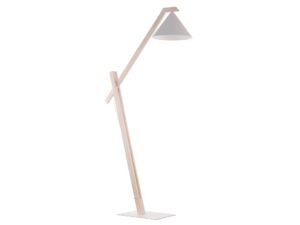 Miniaturka 4 - Lampa podłogowa Deco biało-drewniana na białym tle