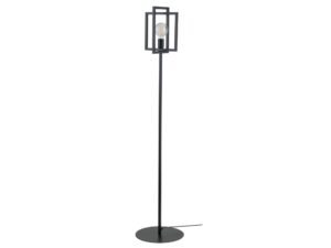 Miniaturka 1 - Czarna lampa podłogowa Eden z geometryczną metalową ramą i okrągłą podstawą, packshot