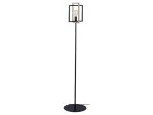 Miniaturka 3 - Lampa podłogowa Eden z czarnym stojakiem i złotą prostokątną ramą, packshot na białym tle