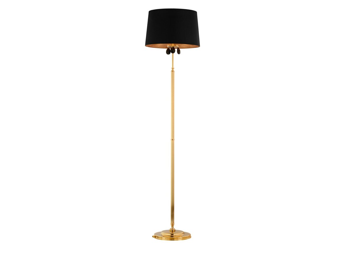 Lampa podłogowa Egida 3-punktowa złota z abażurami
