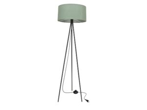 Miniaturka 2 - Lampa stojąca Elavora na czarnym trójnogu z miętowym abażurem