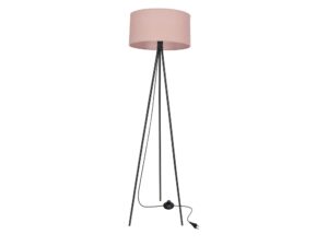 Miniaturka 6 - Lampa podłogowa Elavora czarna z jasnowrzosowym abażurem