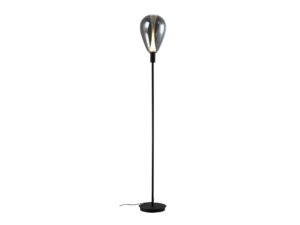 Miniaturka 1 - Lampa podłogowa Evorena z dymionym szklanym kloszem