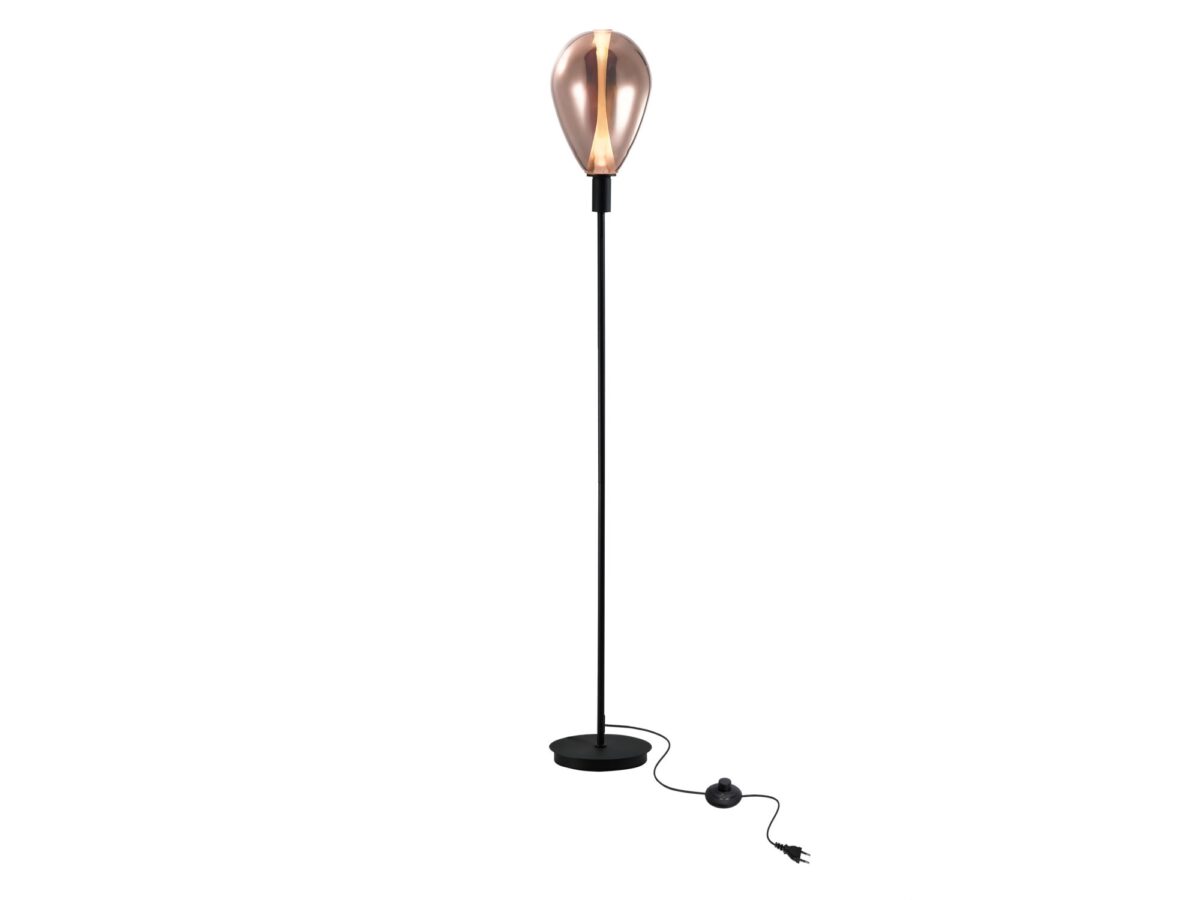 Lampa podłogowa Evorena 165 cm ze szklanym kloszem