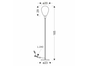 Miniaturka 4 - Lampa podłogowa Evorena rysunek wymiarowy 165 cm