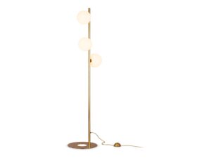 Miniaturka 5 - Lampa podłogowa Feme 3-punktowa ze szklanymi kloszami na białym tle