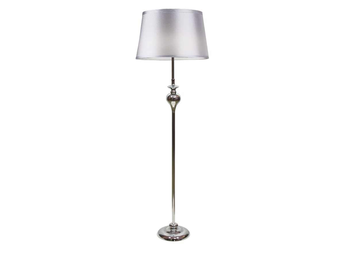 Lampa podłogowa Fenetano chrom srebrny abażur 135 cm