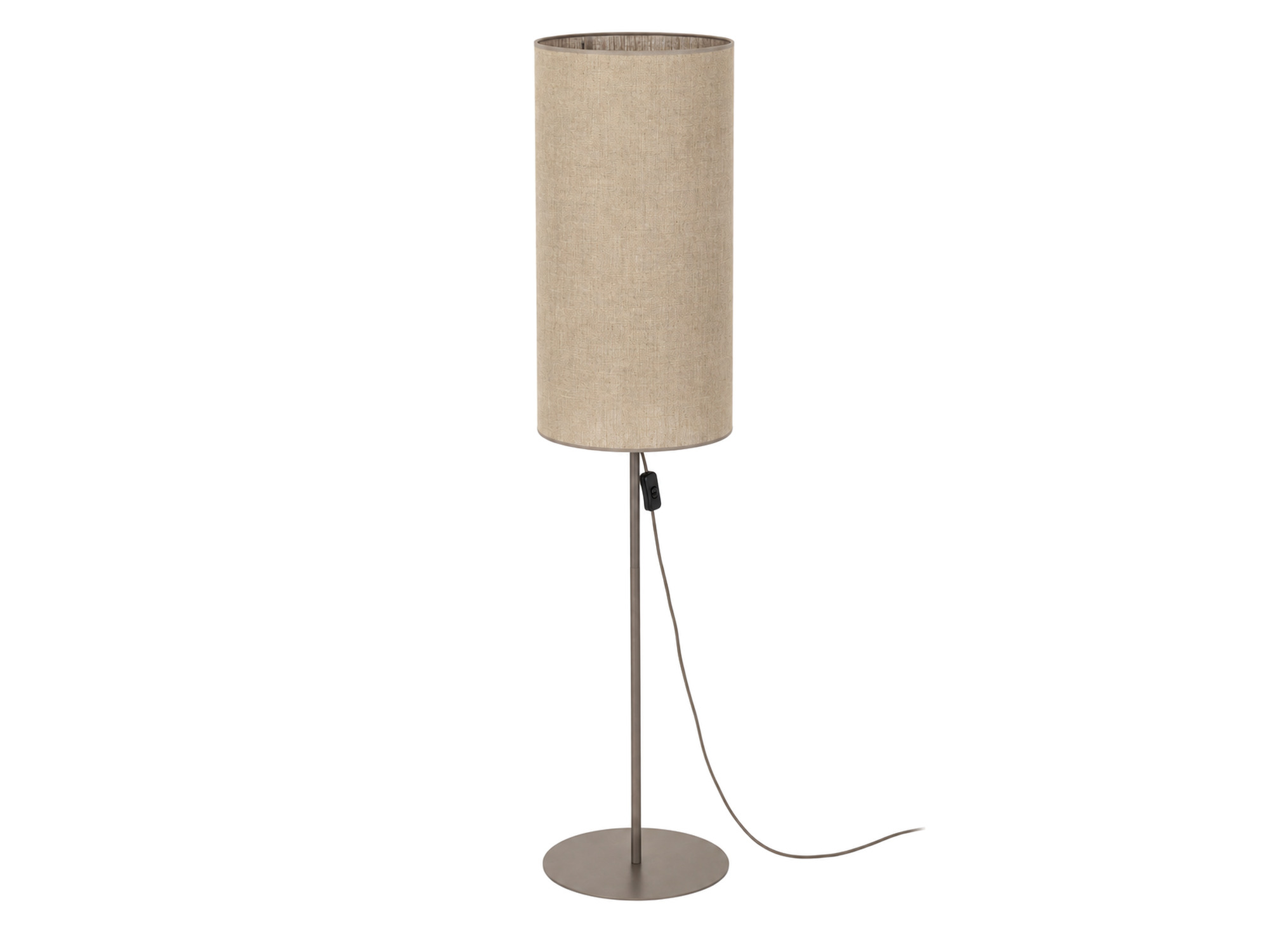 Lampa podłogowa Fieno w ciemnym brązie na białym tle