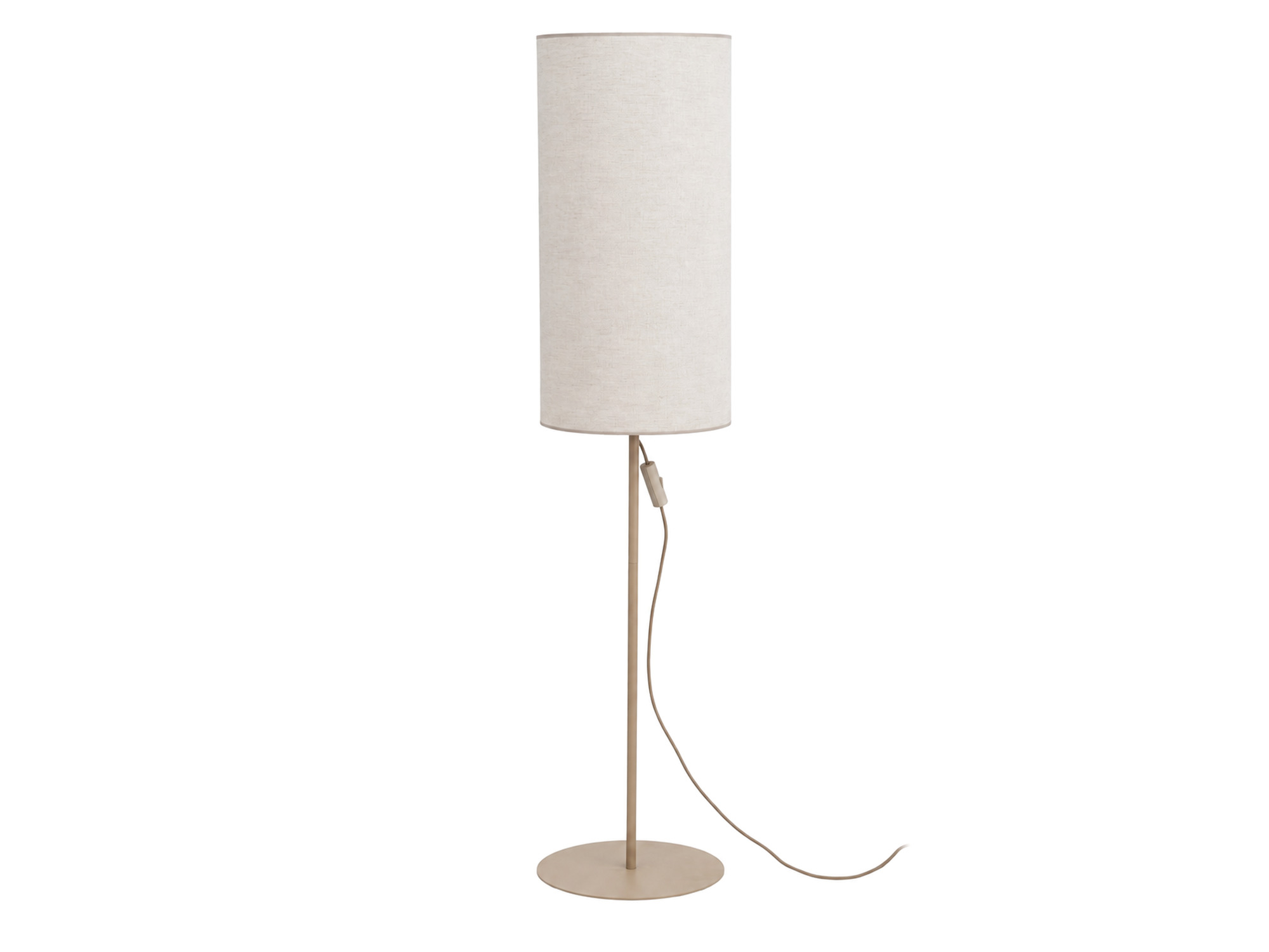 Lampa podłogowa Fieno w piaskowym beżu na białym tle