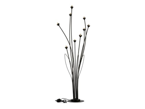 Lampa podłogowa Gloriosa 9-punktowa ze szklanymi kloszami na białym tle
