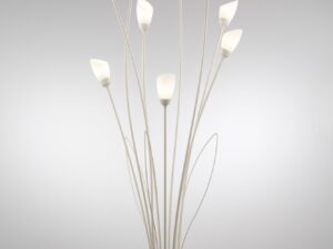 Miniaturka 8 - Lampa podłogowa Gloriosa 9-punktowa, piaskowo-szary i biały, ujęcie 4