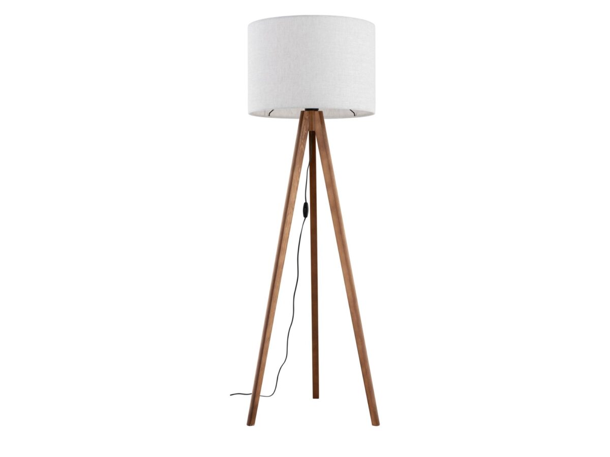 Lampa podłogowa Grand 145 cm z drewnem i abażurem