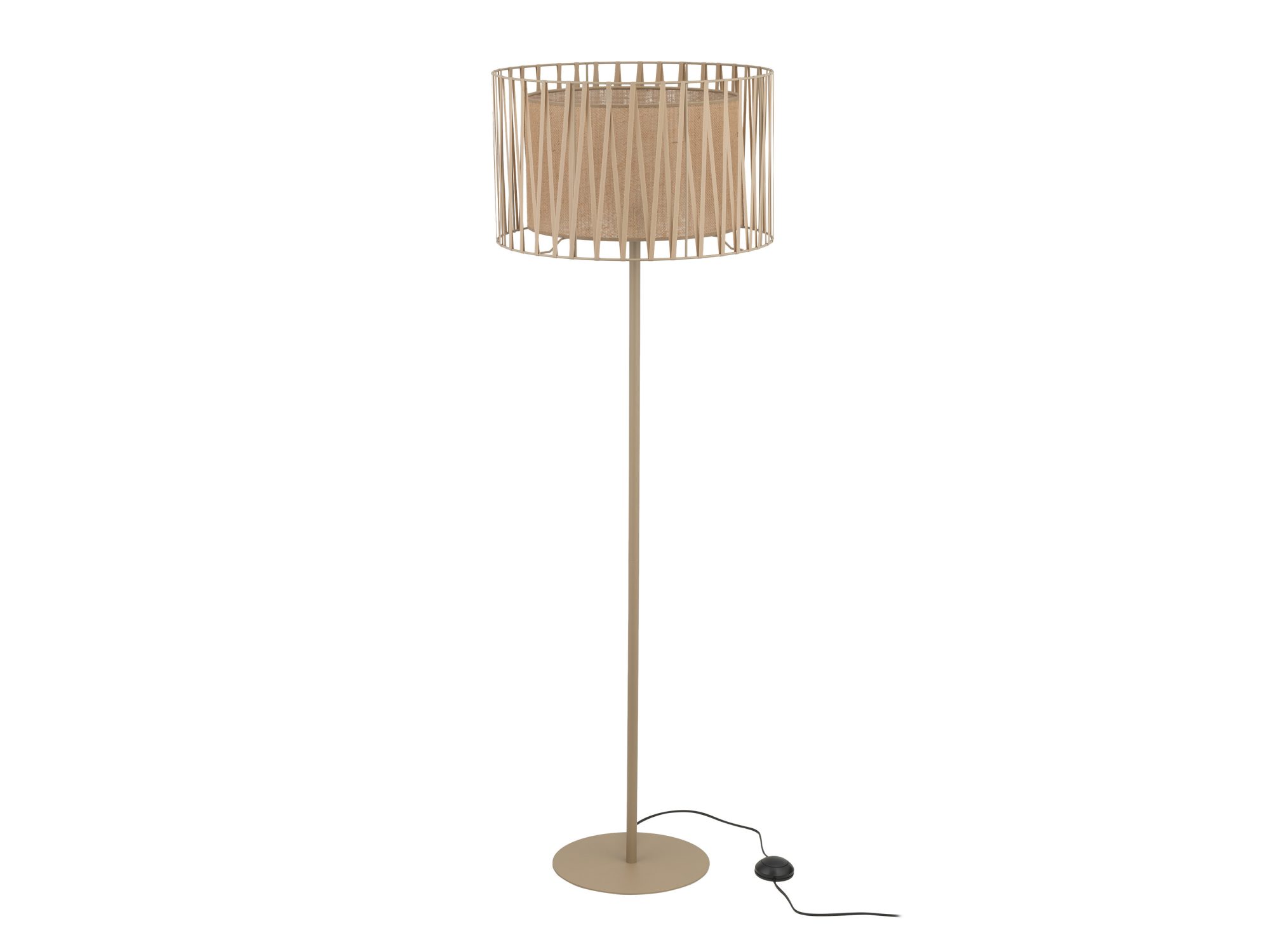 Lampa stojąca Harmony Sabia z piaskowym jutowym abażurem