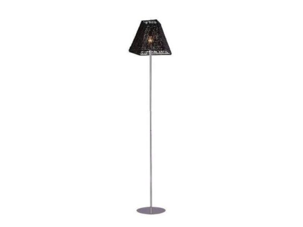 Lampa podłogowa Ilodira 160 cm z czarnym ażurowym abażurem