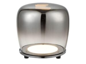 Miniaturka 2 - Lampa stojąca Kalesona czarna ze szklanym kloszem na białym tle
