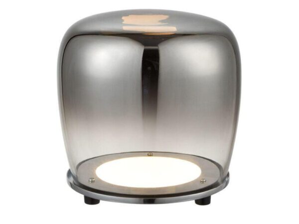 Lampa stojąca Kalesona czarna ze szklanym kloszem na białym tle