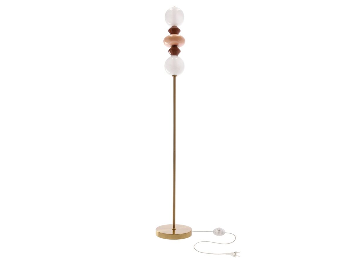 Lampa podłogowa LED Kamesina 158 cm mosiądz / brąz