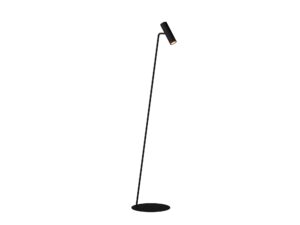 Miniaturka 2 - Czarna lampa podłogowa Leda z metalową podstawą i skierowanym reflektorem