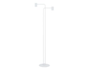 Miniaturka 4 - Biała lampa podłogowa Luis z pełną metalową konstrukcją