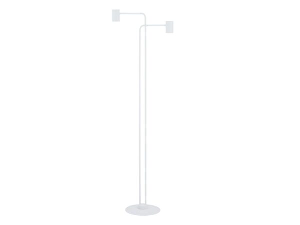 Biała lampa podłogowa Luis z pełną metalową konstrukcją