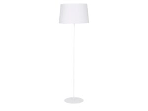 Miniaturka 4 - Biała lampa podłogowa Maja 148 cm z tekstylnym abażurem na białym tle