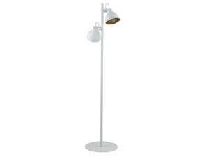 Miniaturka 4 - Lampa podłogowa Mars biało-złota z dwoma metalowymi kloszami na różnych wysokościach
