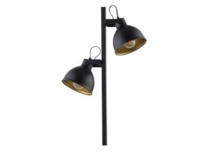 Miniaturka 3 - Zbliżenie dwóch czarnych metalowych kloszy lampy Mars ze złotymi wnętrzami