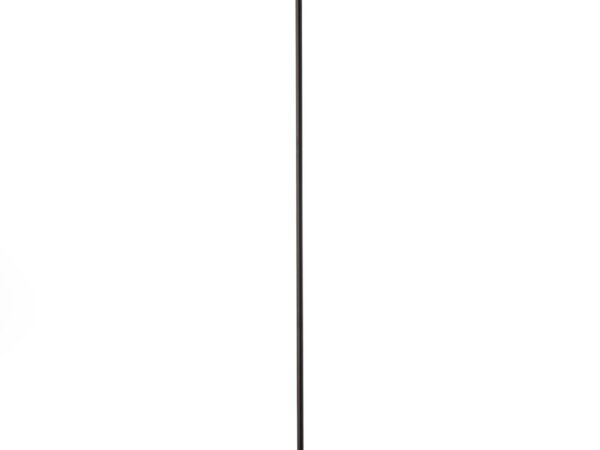 Lampa podłogowa Milo z czarnym metalowym stelażem i białym plisowanym abażurem