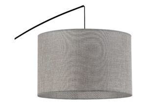 Miniaturka 5 - Szara lampa podłogowa Moby z okrągłym abażurem, dodatkowe ujęcie