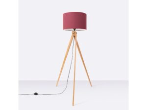 Miniaturka 18 - Lampa podłogowa Narello 140 cm burgund / naturalne drewno we wnętrzu