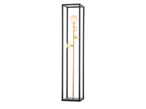 Miniaturka 3 - Lampa podłogowa Neptun z czarną ramą i złotym trzonem ze szklanymi kulami