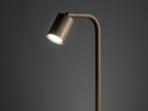 Miniaturka 3 - Piaskowobeżowa lampa podłogowa Nex we wnętrzu