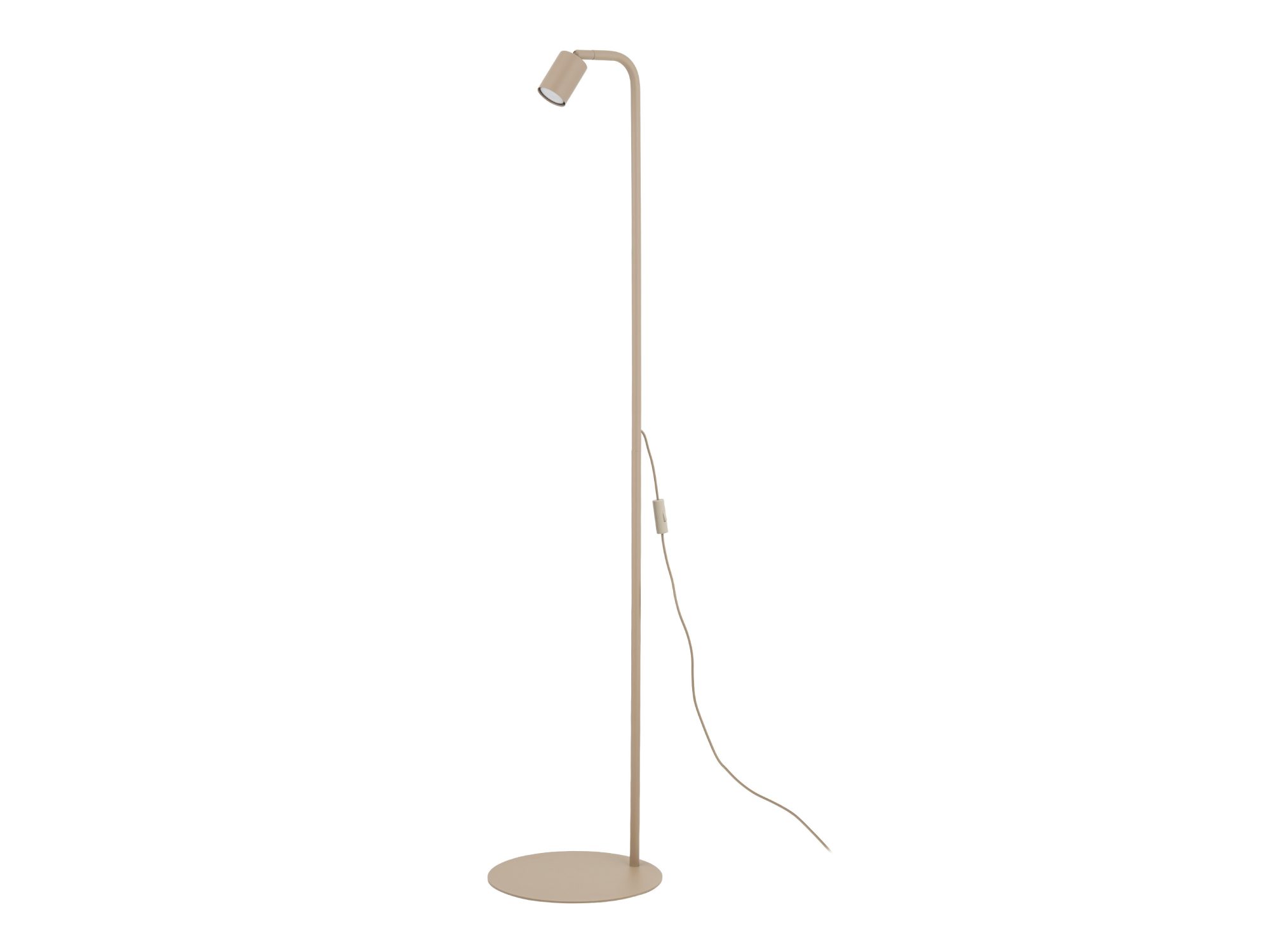 Lampa podłogowa Nex w piaskowym beżu na białym tle