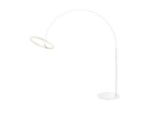 Miniaturka 2 - Biała lampa One Bow FL z nachyloną okrągłą głowicą LED, drugi widok