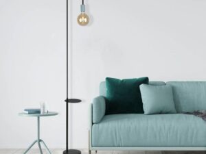 Miniaturka 1 - Lampa podłogowa Orimona obok sofy w pokoju dziennym