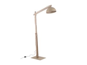 Miniaturka 1 - Lampa podłogowa Oslo w kolorze piaskowego beżu z metalowym kloszem na białym tle