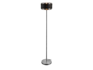 Miniaturka 2 - Srebrna lampa podłogowa Pantilo Rope 27 z ciemnym oplotem klosza