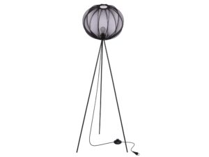 Miniaturka 9 - Lampa podłogowa Pelato z czarnym kulistym abażurem na stalowym trójnogu