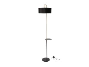 Miniaturka 2 - Lampa podłogowa Peletia czarno-złota z półką – dodatkowe ujęcie