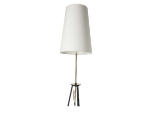 Miniaturka 2 - Lampa podłogowa Peloma – drugie ujęcie czarno-złotej podstawy