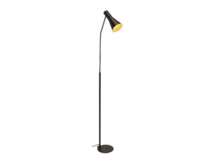 Miniaturka 4 - Czarna lampa podłogowa Phelia z kloszem stożkowym na białym tle