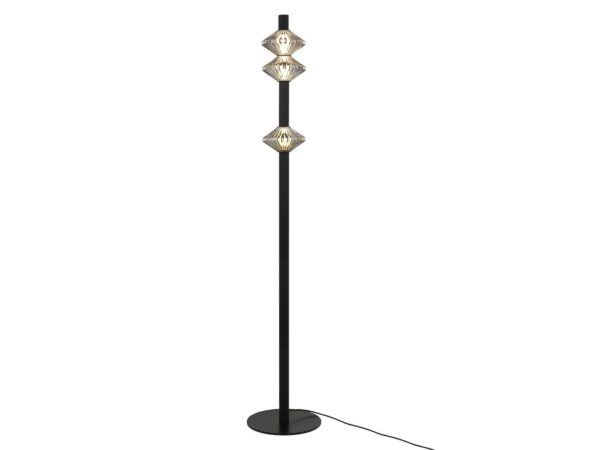 Lampa podłogowa Seladano LED 19 W czarna, cała oprawa na białym tle