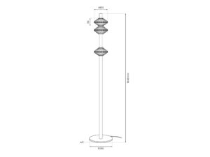 Miniaturka 5 - Wymiary lampy podłogowej Seladano, wysokość 164 cm i podstawa 26 cm