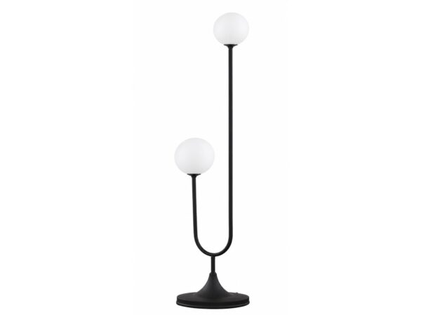 Lampa podłogowa Selen 136 cm czarna, dwa punkty świetlne
