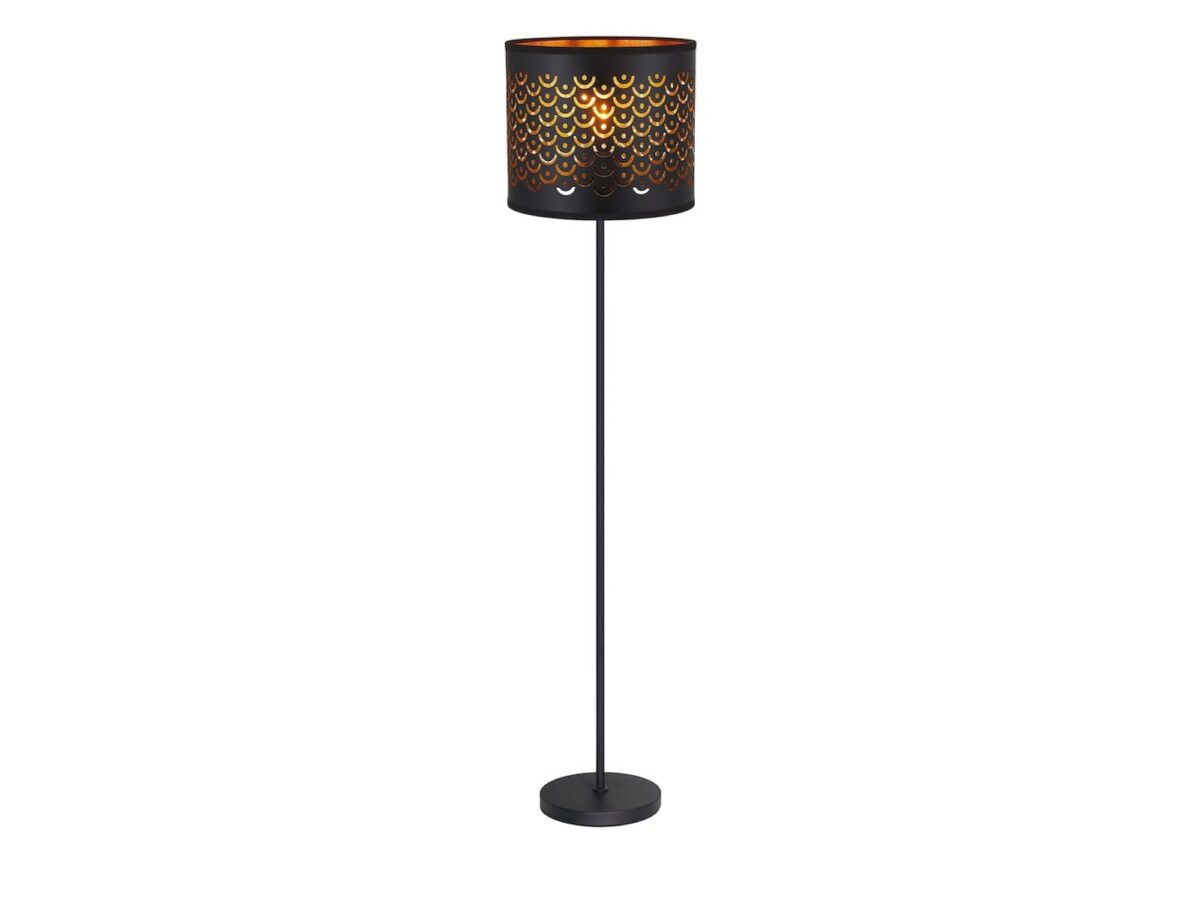 Lampa podłogowa Seloda E27 160 cm czarno-złota