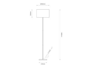 Miniaturka 6 - Schemat wymiarowy lampy podłogowej Seloda 160 cm